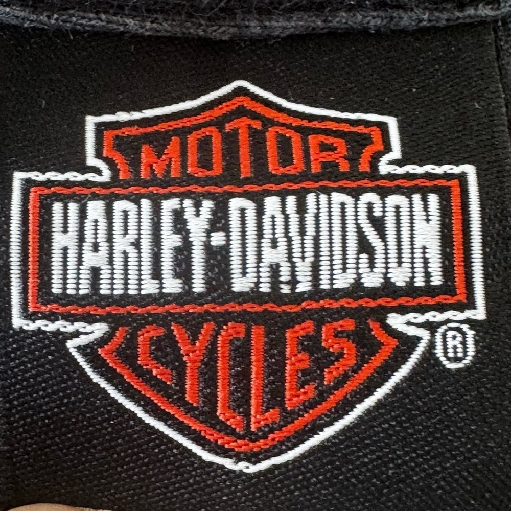Vintage Harley-Davidson Flame Eagle Print H-D Burton, MI Cropped boxy Fit 3XL - Picture 5 of 6